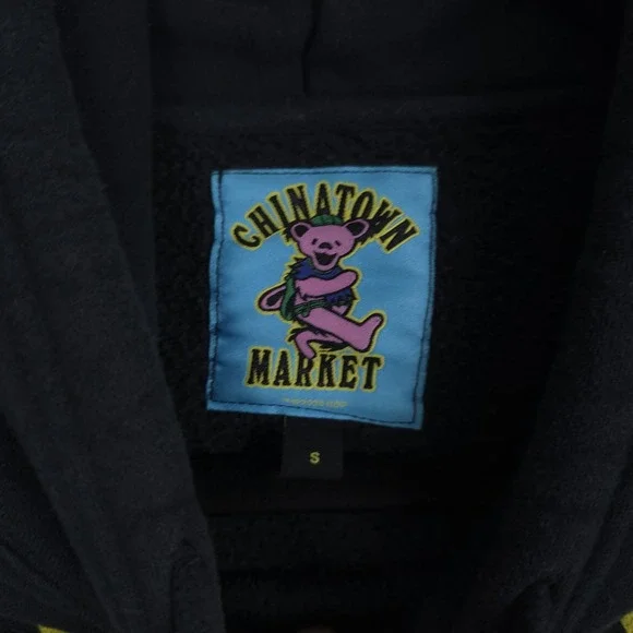 Chinatown Market x Grateful Dead Hoodie Size Small Black Fleece‎ Pullover